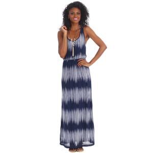 vfish Designs Navy Tidal Maxi Dress Size Small